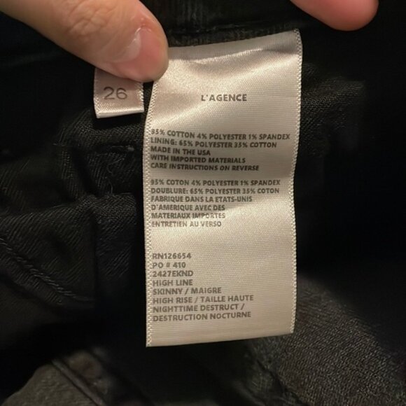 Lagence High Line Skinny High Rise Jeans in Nighttime Destruct Size 26 - Picture 14 of 14